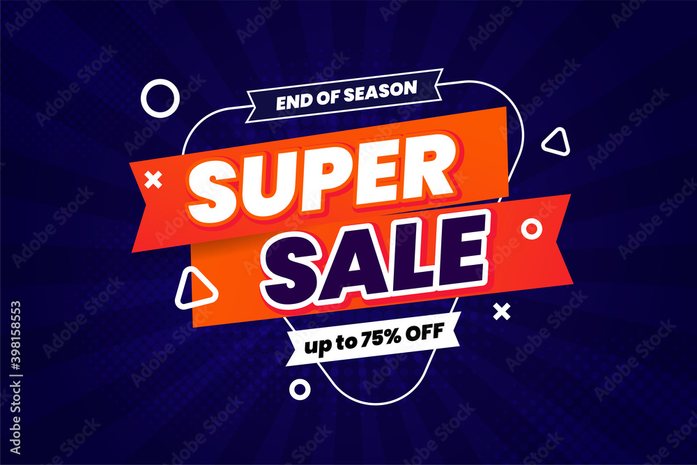 Super sale discount banner promotion background - obrazy, fototapety, plakaty 