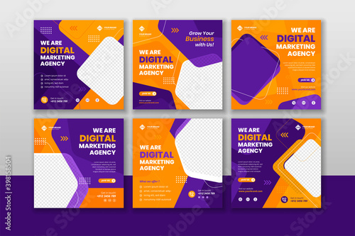 Digital business marketing social media post & web bannerDigital business marketing social media post and web banner