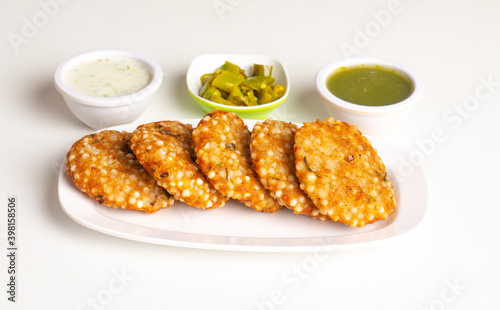 Sabudana vada or Sago fried cake photo