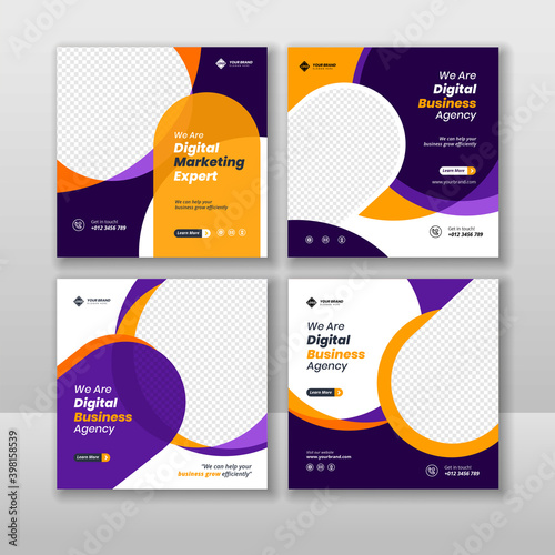 Digital business marketing social media post and web banner