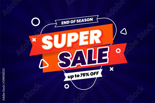 Super sale discount banner promotion background photo