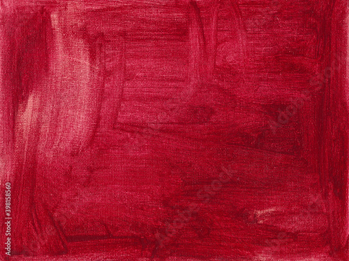 Abstract textured red crimson paints on canvas background