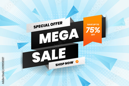 Mega sale discount banner promotion background