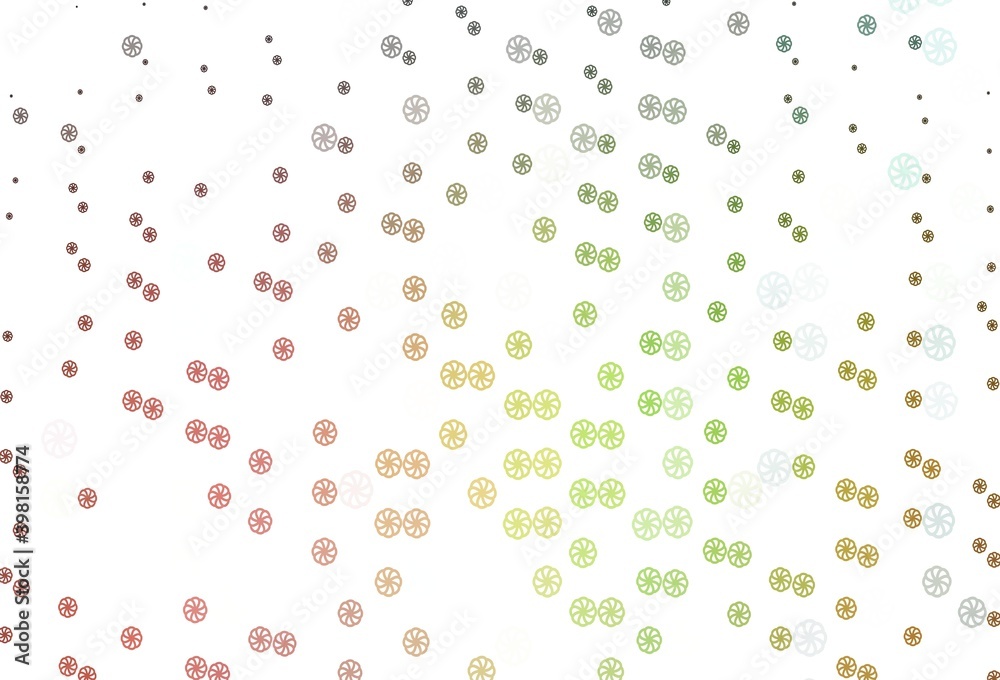 Light Green, Red vector background with xmas snowflakes. Light Green, Red vector background with xmas snowflakes.