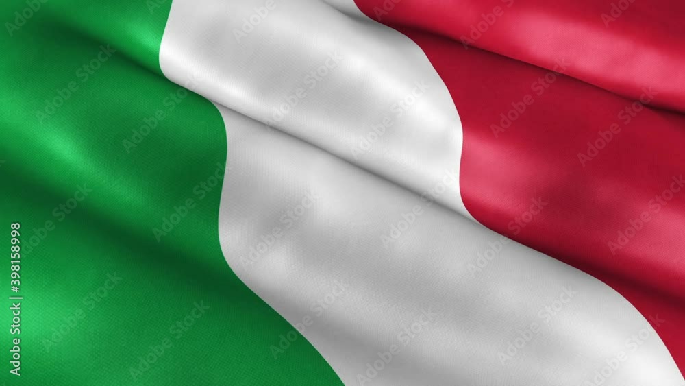 Italy National Flag Country Banner Waving 3D Loop Animation. Italy National Flag Country Banner Waving 3D Loop Animation.
