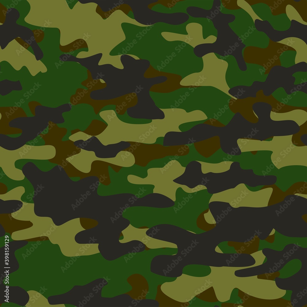 Abstract seamless camouflage pattern for printing clothes, fabrics. Army background. Vector Abstract seamless camouflage pattern for printing clothes, fabrics. Army background. Vector