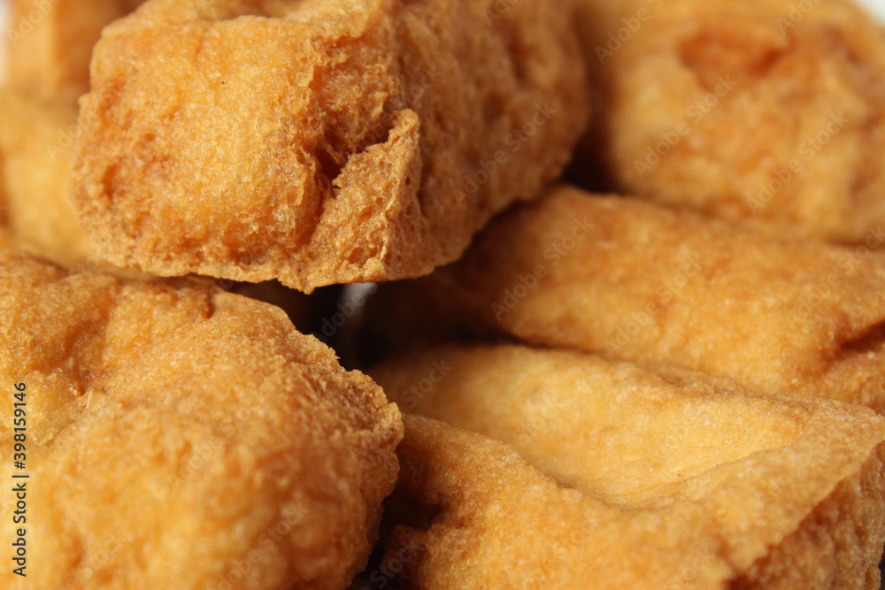 fried tofu closeup food photo fried tofu closeup food photo