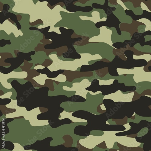 Digital camouflage seamless pattern. Military texture. Abstract army or hunting masking ornament. Classic background. Vector design 