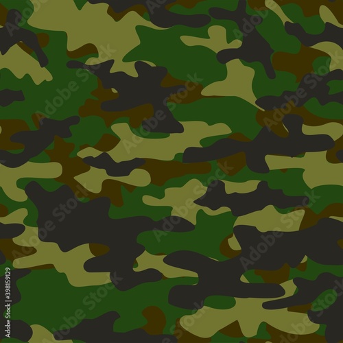 Abstract seamless camouflage pattern for printing clothes, fabrics. Army background. Vector 
