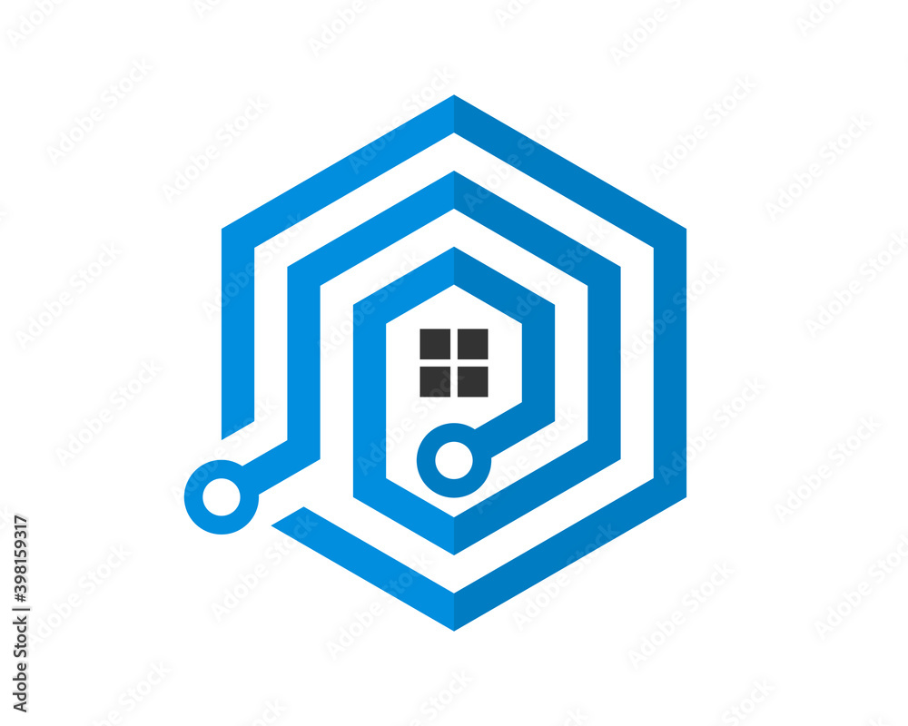 Home tech circuit connection with hexagon shape