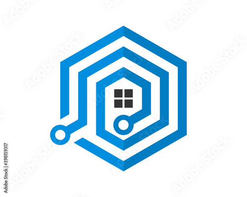 Home tech circuit connection with hexagon shape