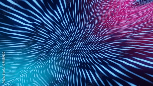 Motion graphic background glowing neon lines abstract futuristic tech. Seamless looping. Angled 3D animation.