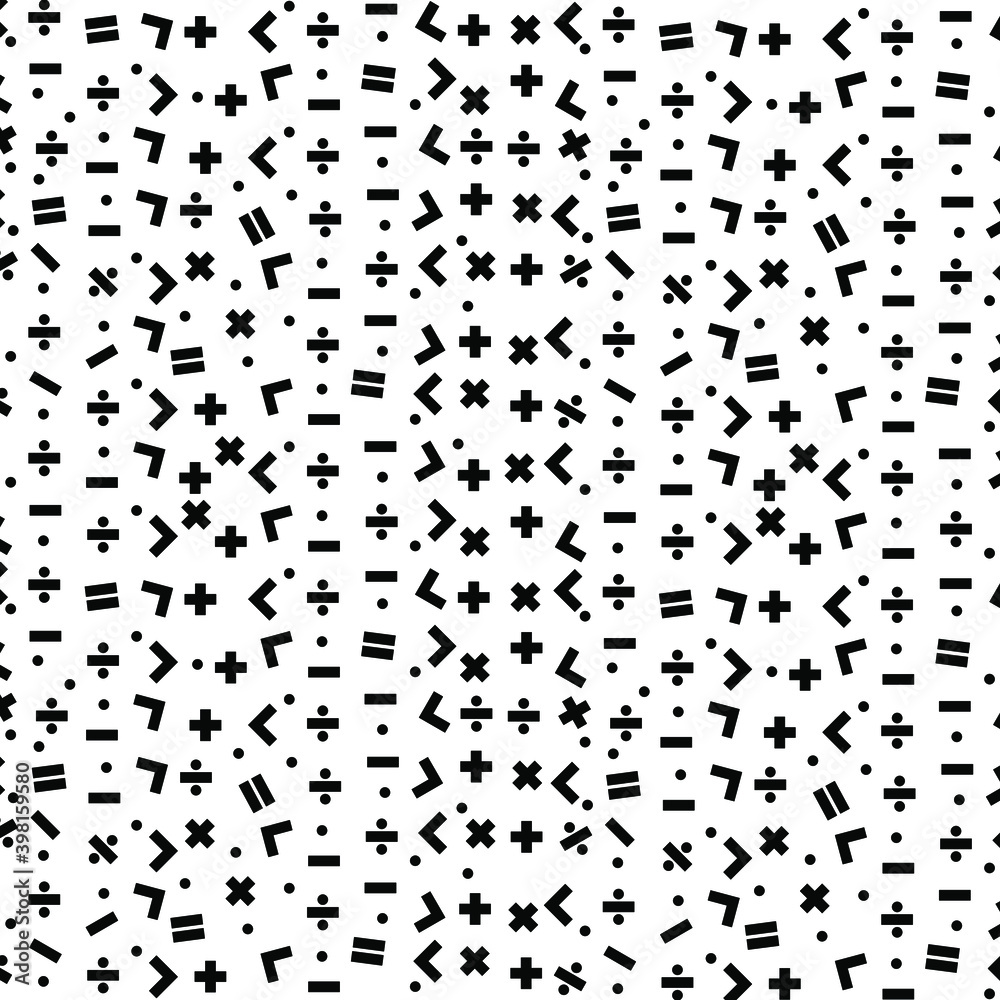Seamless icon pattern mathematical design on white background. Vector Illustration. EPS10 Seamless icon pattern mathematical design on white background. Vector Illustration. EPS10