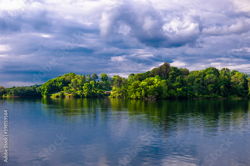 Lake and Tree and amazing light blue sky top of the picture