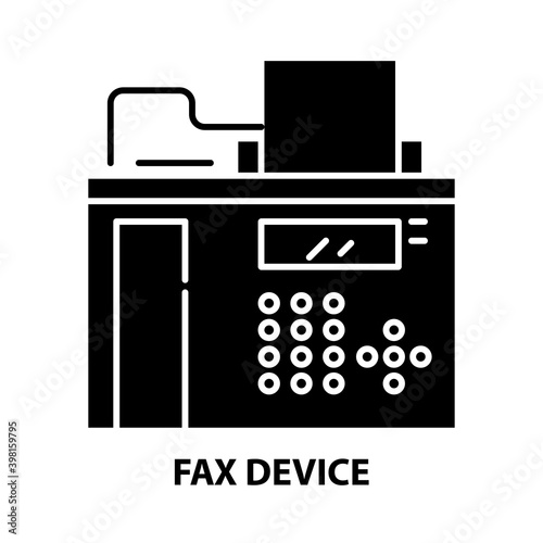 fax device icon, black vector sign with editable strokes, concept illustration