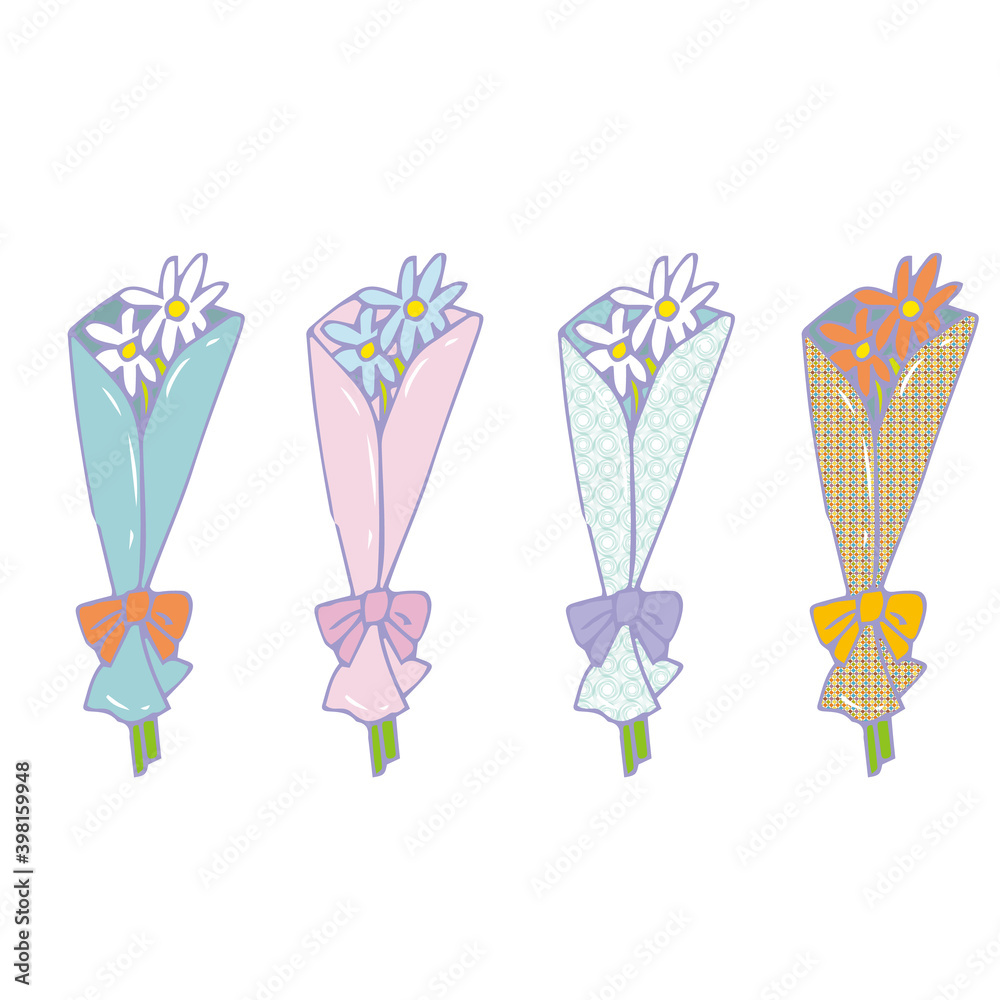 	小さな花束　パステル　きれい　かわいい　4種