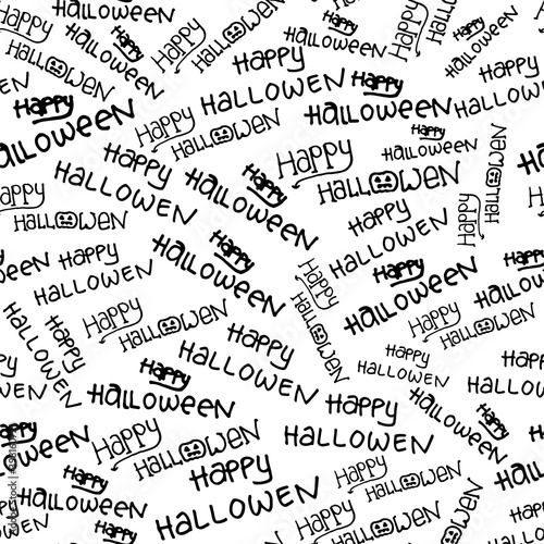 sticker and logo design. halloween background. black thin hand drawn lettering isolated on white background. hand drawn vector. doodle halloween for wallpaper, clipart, banner, poster, wrapping, print