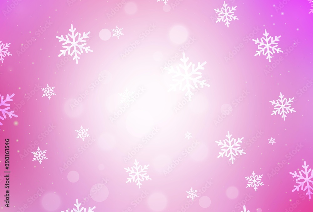 Light Pink vector pattern in Christmas style.