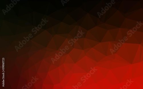 Dark Green, Red vector triangle mosaic template. Triangular geometric sample with gradient. Textured pattern for background.