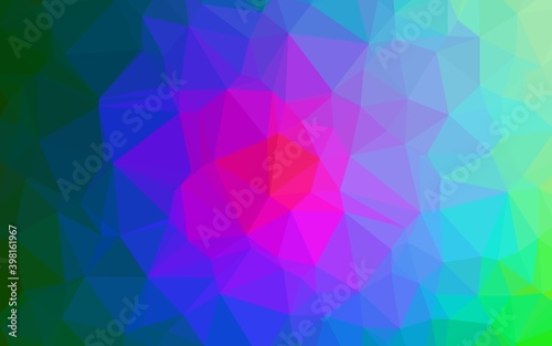 Dark Multicolor, Rainbow vector polygonal pattern. Modern geometrical abstract illustration with gradient. Triangular pattern for your business design.