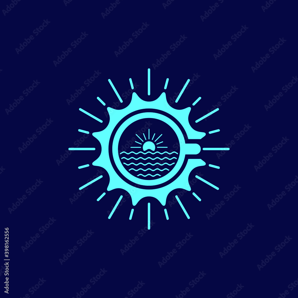 cup of coffee sun burst letter c logo cup of coffee sun burst letter c logo