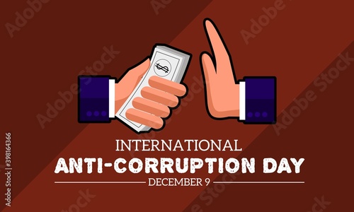 Vector illustration of hand refusing bribes, conceptualized on international anti-corruption day.