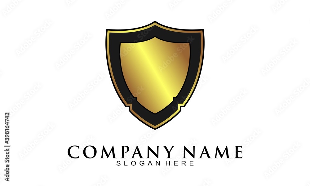Gold shield for protection symbol vector design Gold shield for protection symbol vector design