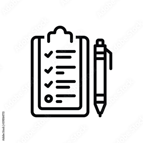 Black line icon for curriculum