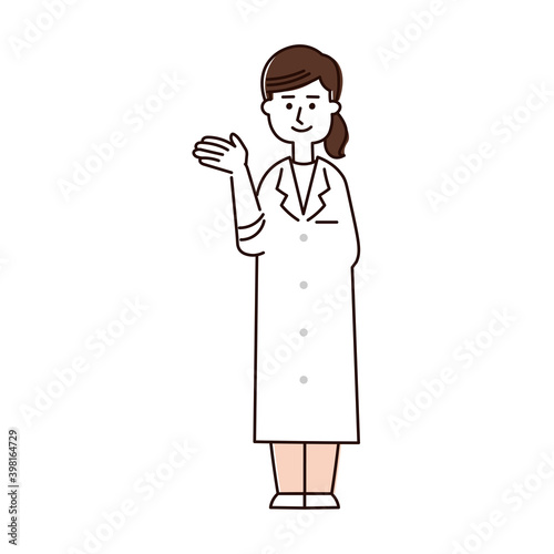 案内する女性の医者（カジュアル）