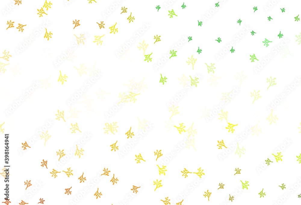 Light Green, Yellow vector abstract pattern with sakura.