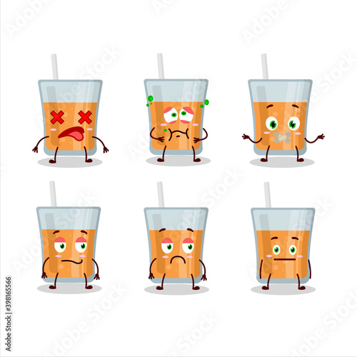 Papaya Juice cartoon character with nope expression