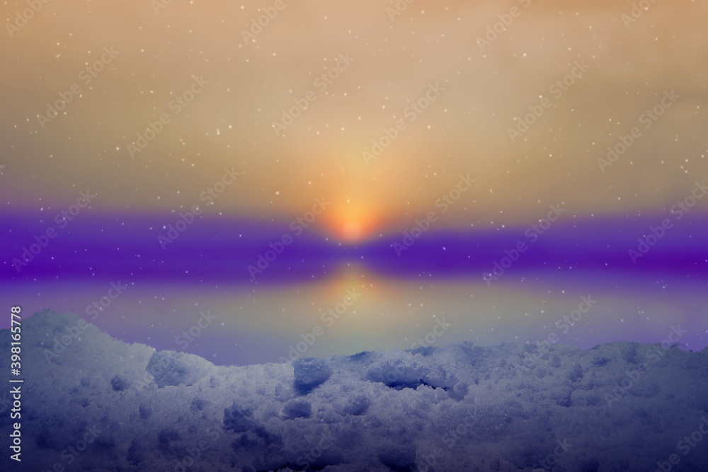 Naklejka premium Snowfall in winter