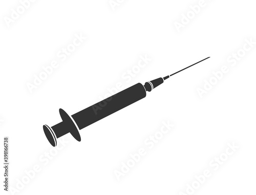 Medical syringe icon in black (part 3)