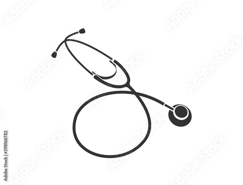 Simple icon of the stethoscope in black (part 2)