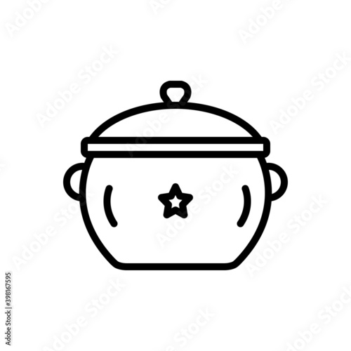 Black line icon for pot
