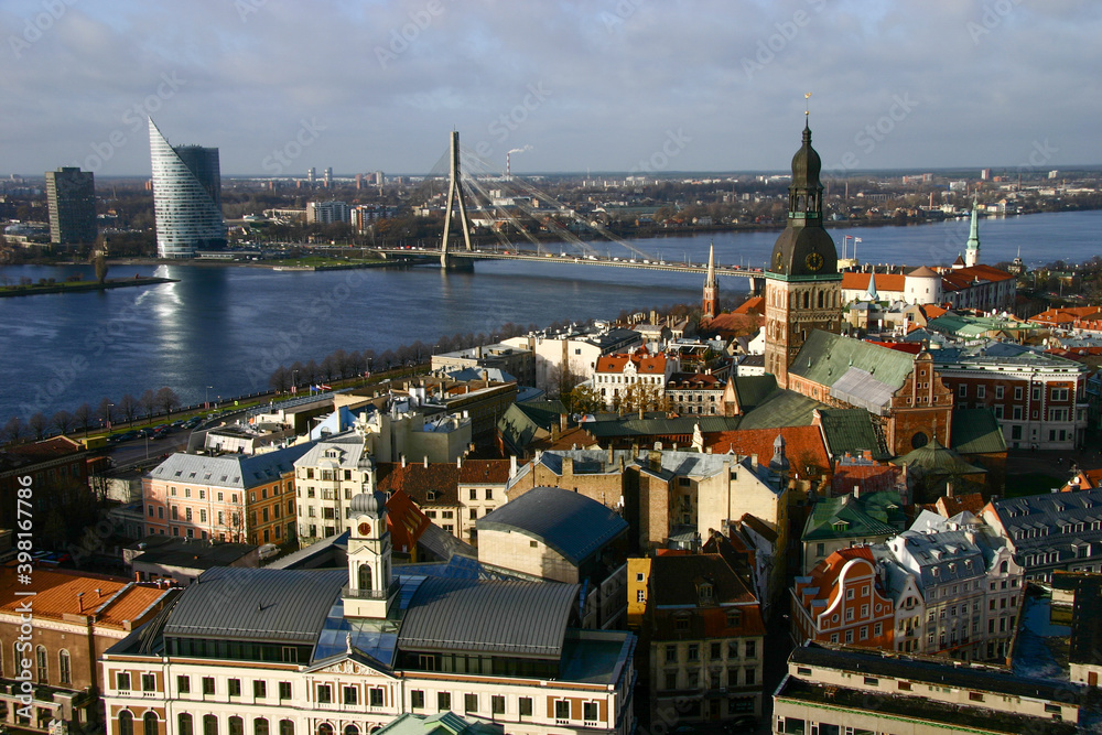 Daugava river and Vansu bridge