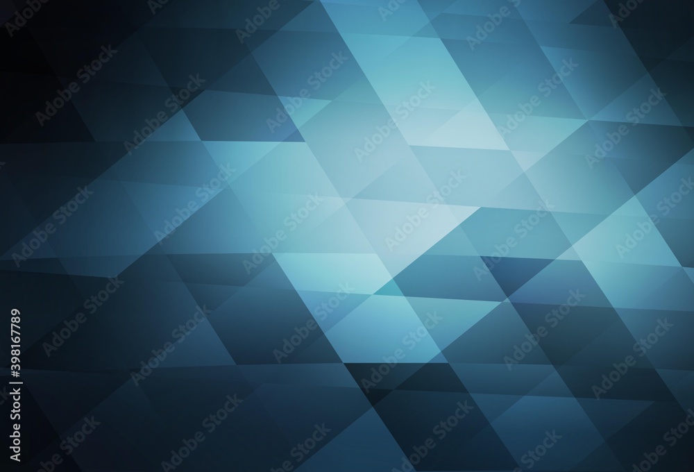 Dark BLUE vector background with rectangles.