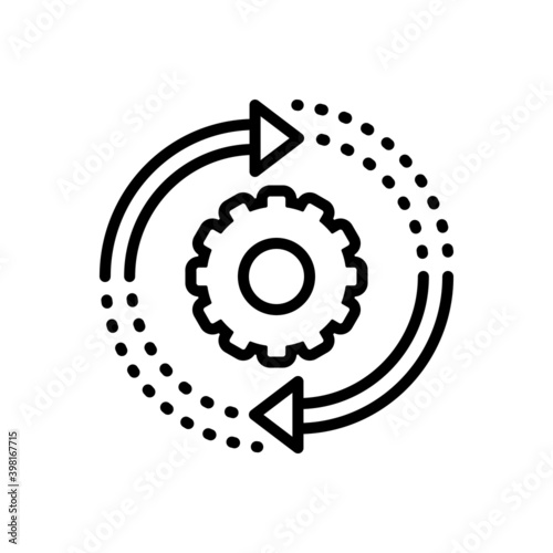 Black line icon for transition
