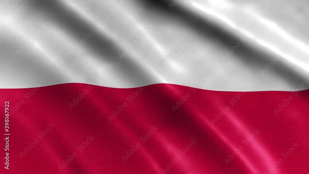 Poland National Flag Country Banner Waving 3D Loop Animation. Poland National Flag Country Banner Waving 3D Loop Animation.