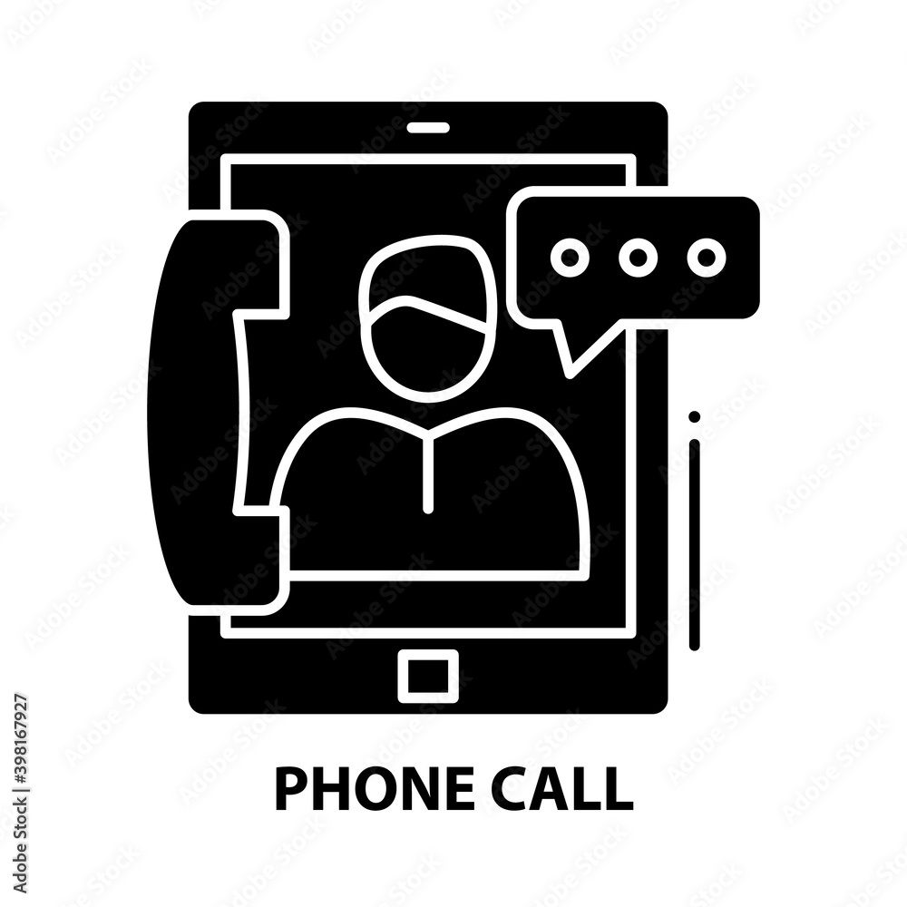 phone call icon, black vector sign with editable strokes, concept illustration phone call icon, black vector sign with editable strokes, concept illustration