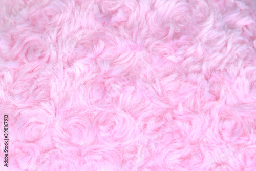 Pink luxury wool natural fluffy fur wool skin texture  close-up