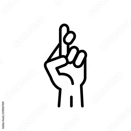Black line icon for expectation
