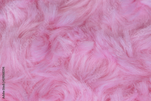 Pink luxury wool natural fluffy fur wool skin texture  close-up