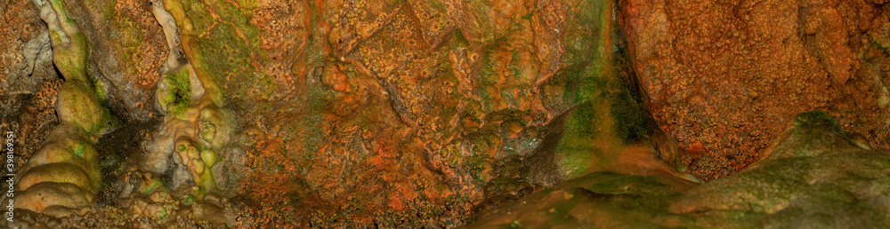 Detail of cave wall, stalactites and stalagmites. Oylat Cave, Bursa, Turkey Detail of cave wall, stalactites and stalagmites. Oylat Cave, Bursa, Turkey