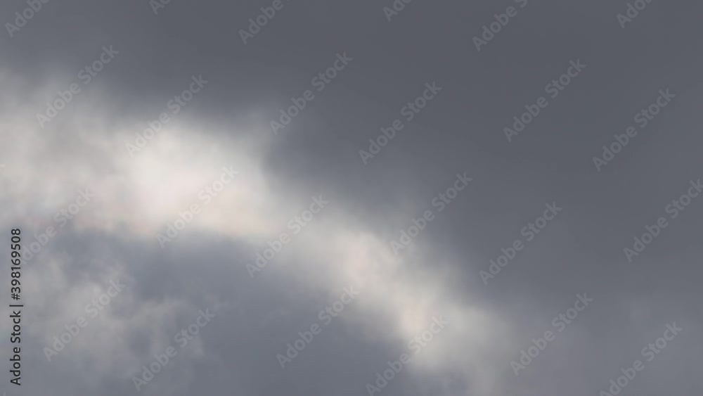 灰色の雨雲　流れる雲　等速