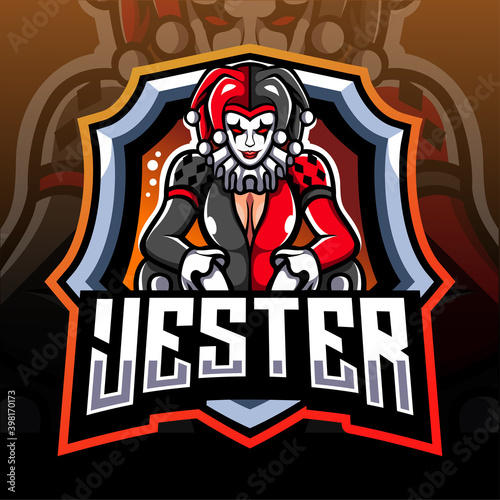 Jester mascot. esport logo design