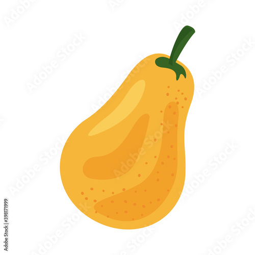 yellow pear fresh fruit healthy food icon