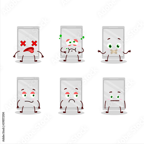 Plastic tray cartoon character with nope expression
