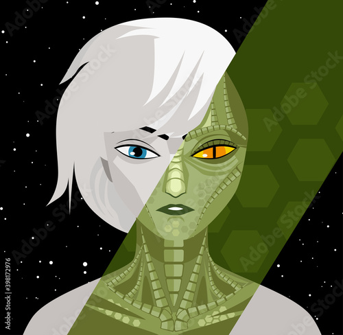 woman with reptile skin