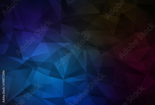 Dark BLUE vector gradient triangles texture.